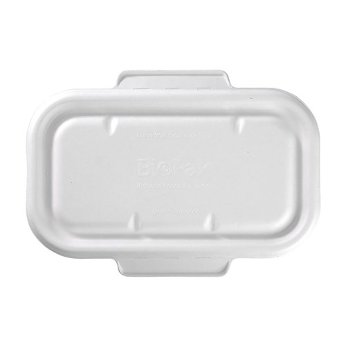 Biocane Takeaway Container Lid Rectangle White Suits 750/1000ml