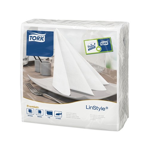 Linstyle Airlaid Paper Dinner Napkin White 1/8 Fold 390x390mm