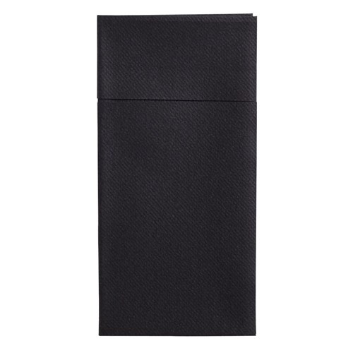 Switty Pocket Fold Quilted Paper Dinner Napkin Black 400x400mm