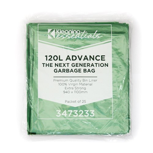 Kleaning Essentials Advance Next Generation Garbage Bags Green 120L