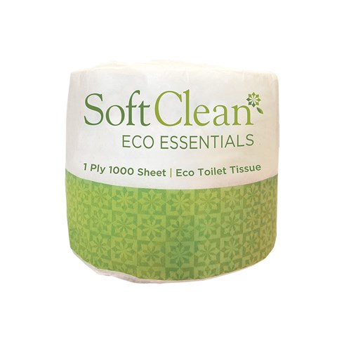 Eco Essentials Toilet Rolls White 1ply 1000/Sheets