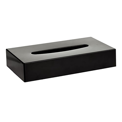 Tissue Box Rectangle Matte Black with Base 256mm