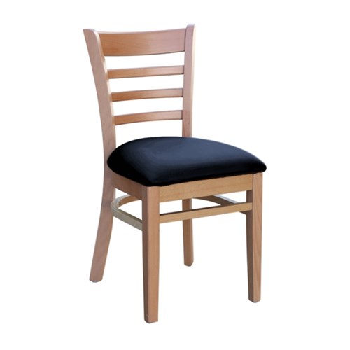 Florence Chair Natural Black Vinyl Seat 480mm