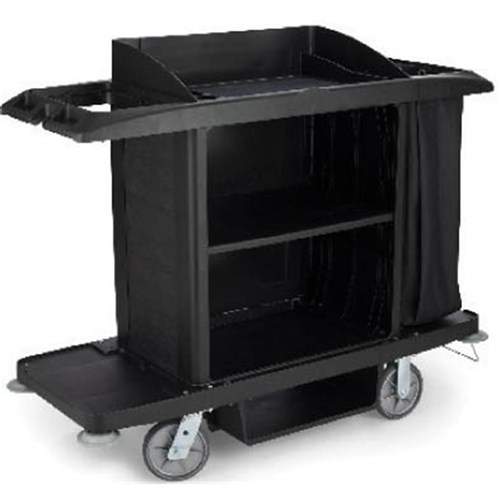 Housekeeping Cart W/Bag 2 Shelf 1520X560x1270mm Blk