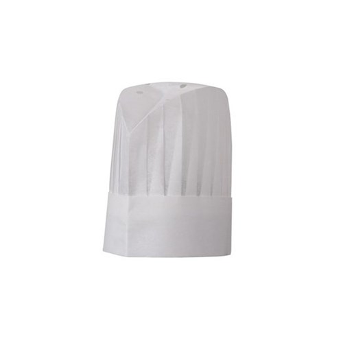 Disposable Oval Pleated Chef Hat White 300mm