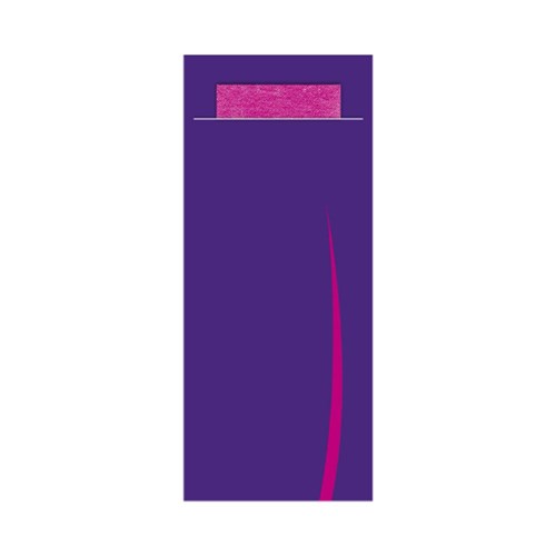 Bari Paper Cutlery Pouch Purple/ Pink 202x85mm
