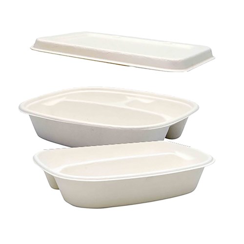 Sugarcane 2 or 3 Compartment Containers & Lid