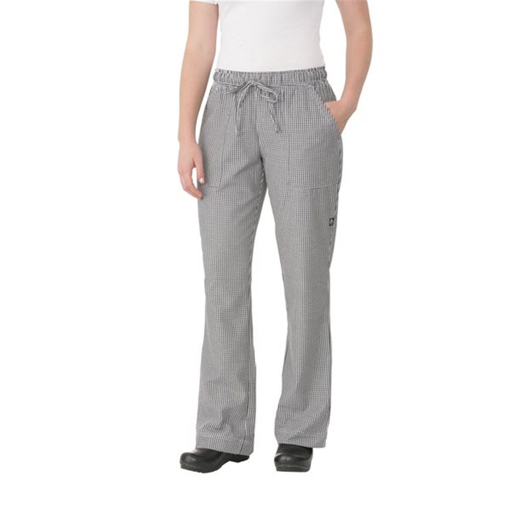 Lightweight Slim Fit Ladies Chef Pants Check Large 5460047 Reward