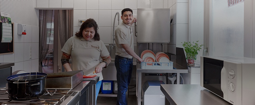 using the dishwasher
