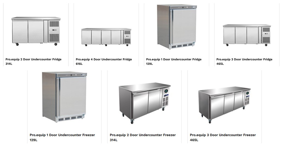 pro.equip undercounter fridges and freezers